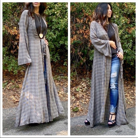 ABSOLUTELY GORGEOUS LONGLINE TIE FRONT DUSTER - Picture 7 of 8